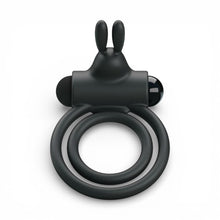 Inel vibrator pentru penis PRETTY LOVE Osmond, cu vibrații puternice, din silicon moale, culoare negru