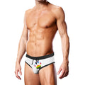 Slip de înot bărbați PROWLER Swim Brief Oversized Paw, cu design labă cu steag Pride, culoare alb, mărime S