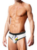 Slip de înot bărbați PROWLER Swim Brief Oversized Paw, cu design labă cu steag Pride, culoare alb, mărime L