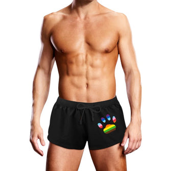 Boxeri de înot bărbați PROWLER Swim Trunk Oversized Paw, cu design labă cu steag Pride, culoare negru, mărime S