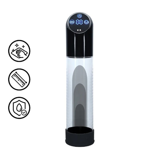 Pompă electrică PUMPED Automatic Waterproof, pentru mărirea penisului și erecții puternice, 6 viteze, transparent