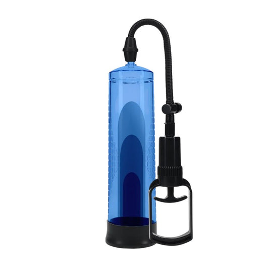 Pompă manuală PUMPED Basic Pump 2, pentru mărirea penisului și îmbunătățirea performanțelor sexuale, 31 cm, albastru
