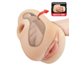Masturbator realist PUSSY POUNDER Squeeze Stroker, simulare vaginală realistă, control personalizat, din TPE moale, culoarea pielii