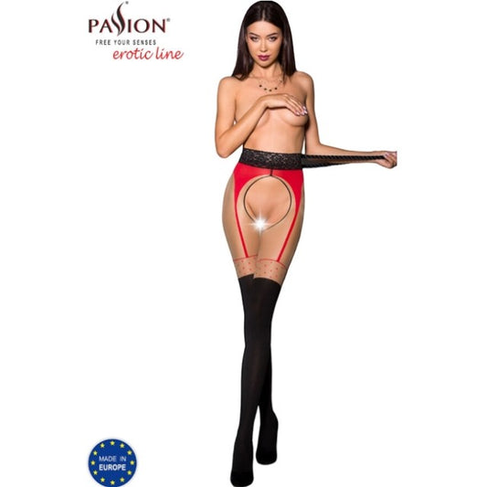 Dresuri fără Crotch, Passion G-String TIOPEN003, negru și roșu, mărime S/M