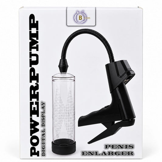 Pompa manuala BSeries - Man AirGun, cu display digital, pentru marirea penisului si imbunatatirea performantelor sexuale, culoare transparenta