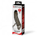 Manșon realist pentru penis PRETTY LOVE Brayden, pentru extensie și îngroșare, lungime 13.5cm, negru transparent