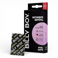 Prezervative BILLY BOY Feel Safe, din latex natural și gros, lubrifiate și rezistente, 56 mm, culoare transparent, 6 buc