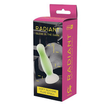 Plug anal DREAMTOYS Radiant Glow in the Dark, model cu strălucire în întuneric, lungime 11 cm, diametru 2.8 cm, mărime S, verde