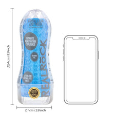 Masturbator manual REALROCK Crystal Clear Easy Rider, texturat pentru stimulare intensă, din TPE, rezistent la apă, albastru