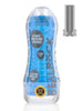 Masturbator manual REALROCK Crystal Clear Easy Rider, texturat pentru stimulare intensă, din TPE, rezistent la apă, albastru