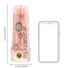 Masturbator manual REALROCK Crystal Clear Easy Rider, simulare vaginală realistă, din TPE, rezistent la apă, culoarea pielii