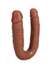 Dildo dublu REALROCK U Shape 5”, pentru dublă penetrare, compatibil cu ham strap-on, design realist, 12.7 cm, caramel