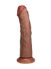 Vibrator REALROCK Vibrating & Rotating Dildo 8”, cu funcții de vibrație și rotație, bază cu ventuză, 20.3 cm, caramel