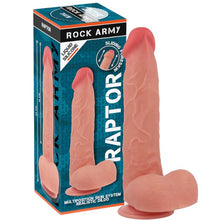 Dildo ROCK ARMY Liquid Silicone Raptor, bază cu ventuză pentru fixare, din silicon hipoalergenic, lungime 24 cm, culoarea pielii