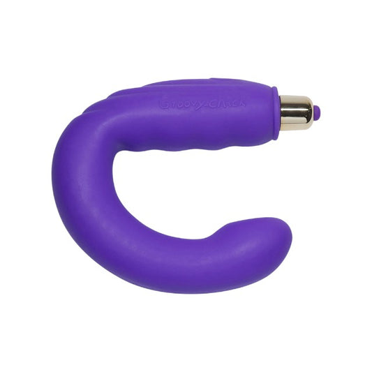 Vibrator dublu ROCKS OFF Groovy Chick, pentru stimulare clitoris și punctul G, 7 funcții de vibrație, rezistent la apă, mov