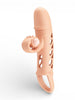 Manșon vibrator ROMANCE Mind Blowing Miracles, cu bullet inclus, pentru extensia și îngroșarea penisului, inel pentru testicule, culoarea pielii, 20 cm