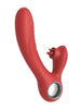 Vibrator rabbit ROUGE VELVET Aura, pentru clitoris și punctul G, cu simulare sex oral, 10 funcții de vibrații ultra-puternice, roșu