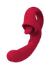 Vibrator dublu ROUGE VELVET Serena, pentru clitoris și punctul G, cu simulare sex oral, 10 funcții de vibrații ultra-puternice, roșu
