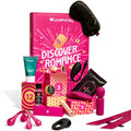 Set jucării erotice WOMANIZER Discover Romance, cu  jucării si accesorii erotice, articole de bondage, cosmetice, 12 surprize