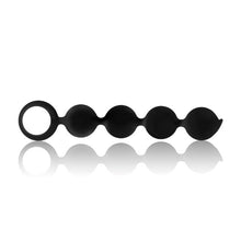 Rozariu anal BLACK&SILVER Lennon Anal Beads, din silicon mătăsos, rezistent la apă, culoare negru, 15 cm