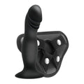 Ham Strap-On S PLEASURES Strappy Harness Set, aspect semi realist, ventuză puternică, curele ajustabile, culoare negru