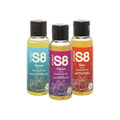 Set 3 uleiuri de masaj S8 Erotic Massage Oil, efect afrodiziac, cu ulei de Jojoba și de migdale, diverse arome, 3 x 50 ml