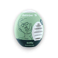 Ou masturbator SATISFYER Riffle Egg, de unică folosință, interior texturat, material flexibil TPE (verde)