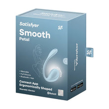 Vibrator pentru cupluri SATISFYER Smooth Petal, control prin aplicație, vibrații personalizate, rezistent la apă IPX7, albastru