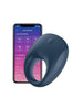 Inel vibrator SATISFYER - Strong One, control prin aplicatie, pentru stimularea erectiei, albastru