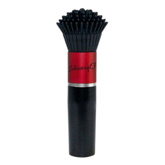 Aparat de masaj SCREAMING O Makeup Brush Vibe, în formă de pensulă, pentru clitoris și zone erogene, 4 viteze, negru cu roșu