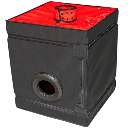 Cabină de sex SECRET DOME Bukkake Black & Red, mobilier pentru jocuri erotice BDSM, cu saltea și cătușe, negru cu roșu
