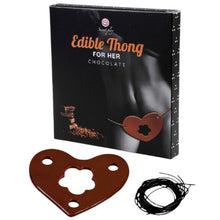 Chilot tanga comestibil SECRET PLAY Edible Thong For HER Chocolate, pentru femei, in forma de inima, gust de ciocolata, marime universala