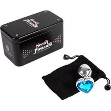 Plug anal SECRETPLAY – Blue Heart, din aluminiu ultra-neted, 7 cm