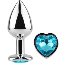 Plug anal SECRETPLAY – Blue Heart, din aluminiu ultra-neted, 7 cm