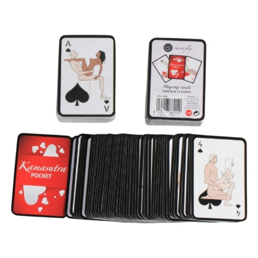 Joc erotic pentru cupluri SECRET PLAY Kamasutra Pocket, cărți de joc cu poziții sexuale, mărime compactă de buzunar