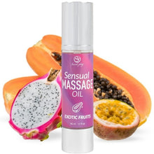 Ulei de masaj SECRETPLAY Sensual Massage Oil - Exotic Fruits, cu efect hidratant, aromă de fructe exotice, 50 ml