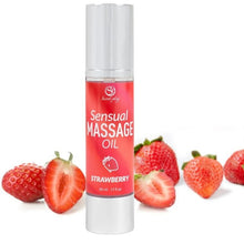 Ulei de masaj SECRETPLAY Sensual Massage Oil - Strawberry, cu efect hidratant, aromă de căpșuni, 50 ml