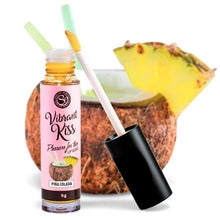 Luciu de buze pentru sex oral SECRET PLAY Lip Gloss Vibrant Kiss, cu efect de vibrație, aromă Pina Colada, 6 gr