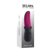 Stimulator clitoris SELOPA Tongue Vibrator, design în formă de limbă, 10 funcții de vibrație, din silicon moale, culoare negru cu roz, 14.8 cm