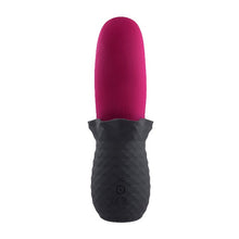 Stimulator clitoris SELOPA Tongue Vibrator, design în formă de limbă, 10 funcții de vibrație, din silicon moale, culoare negru cu roz, 14.8 cm