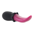 Stimulator clitoris SELOPA Tongue Vibrator, design în formă de limbă, 10 funcții de vibrație, din silicon moale, culoare negru cu roz, 14.8 cm