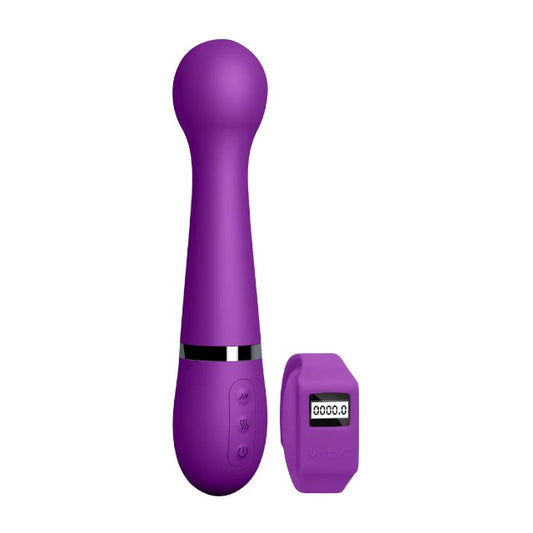 Vibrator wand SEXERCISE Pelvic Muscle Training Set, pentru exerciții kegel, 10 funcții de vibrație, control prin telecomandă tip ceas, mov