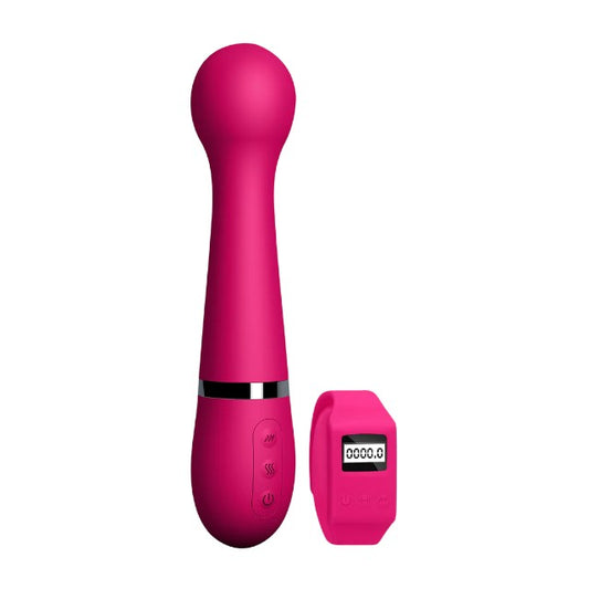Vibrator wand SEXERCISE Pelvic Muscle Training Set, pentru exerciții kegel, 10 funcții de vibrație, control prin telecomandă tip ceas, roz