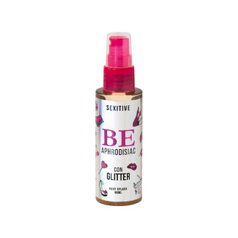 Spray cu feromoni pentru corp SEXITIVE Be Aphrodisiac Body Splash Glitter, pentru femei, cu sclipici, 60 ml