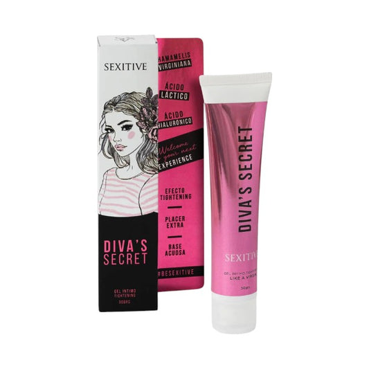 Gel pentru strâmtarea vaginului SEXITIVE Diva’s Secret - Tightening, cu acid hialuronic și acid lacid, 30 g