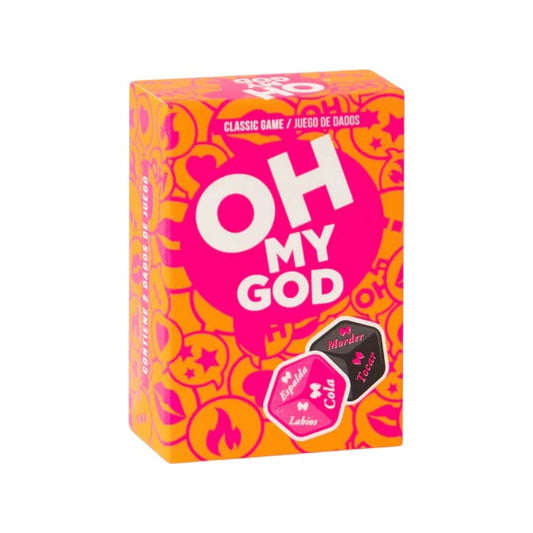 Joc erotic pentru cupluri SEXITIVE Oh My God, include 2 zaruri cu provocări și părți ale corpului (instrucțiuni în limba spaniolă)