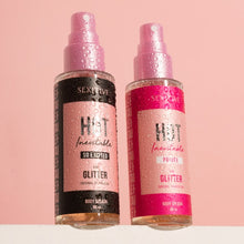 Spray cu feromoni pentru corp SEXITIVE Privée Body Splash Glitter, pentru femei, cu sclipici, note de bujor, ananas și frezie, 60 ml