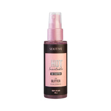 Spray cu feromoni pentru corp SEXITIVE So Excited Glitter, pentru femei, cu sclipici, note de flori de portocal, cafea și vanilie, 60 ml