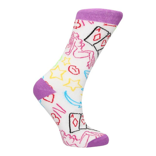 Șosete cu temă sexuală SEXY SOCKS Strip Poker, pentru femei, perfecte ca un cadou sexy și amuzant, mărimea 36-41, multicolor