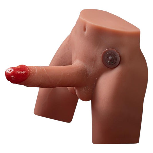 Masturbator anal gay SHEQU Jason, torso cu dildo atașat de 17 cm, funcție de penetrare automată, 7 funcții de vibrație